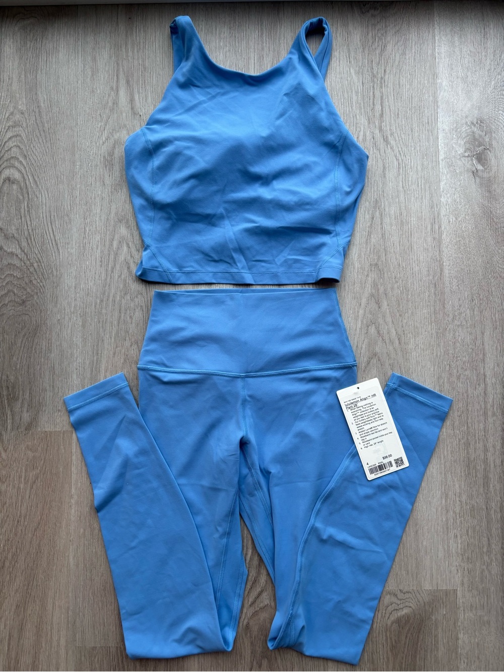 Lululemon Pool Party - Blue Align Leggings and Align High Neck Tank Top Set